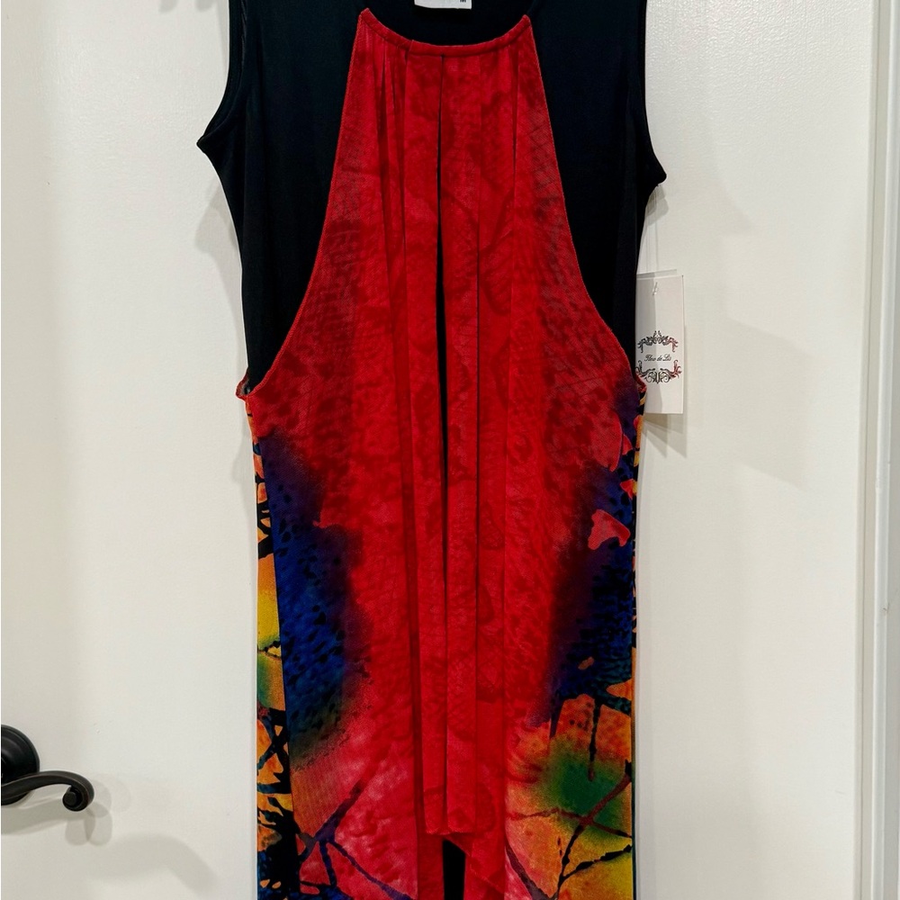 Fleur de Lis Vibrant Multicolor Sleeveless Dress